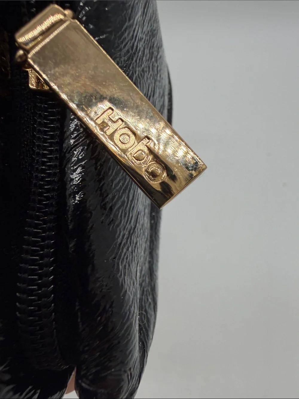 HOBO Black Leather‎ Clutch with Gold Hardware NWOT